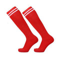 Long Sports Socks, Breathable Knee-High Football Socks - Red