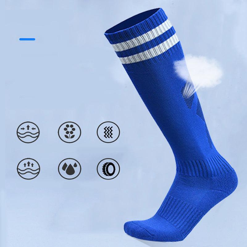 Long Sports Socks, Breathable Knee-High Football Socks - Red - view 7