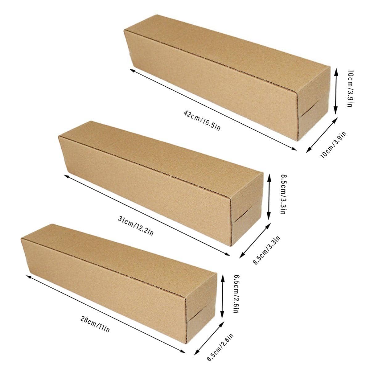 Long Strip Corrugated Cardboard Shipping Boxes, Pack of 50 - Large (42 x 10 x 10 cm) - view 4