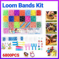 Loom Bands Kit for Bracelets and Charms, Mixed Colour Rubber Bands - 6800 Bands