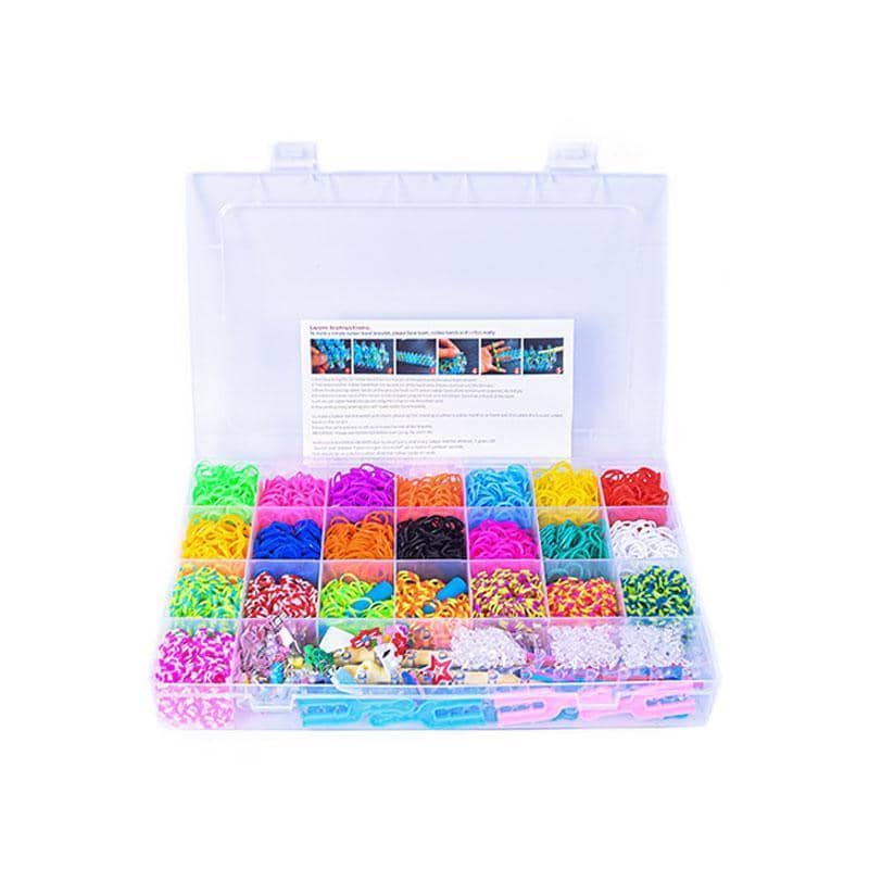 Loom Bands Kit for Bracelets and Charms, Mixed Colour Rubber Bands - 6800 Bands - view 2