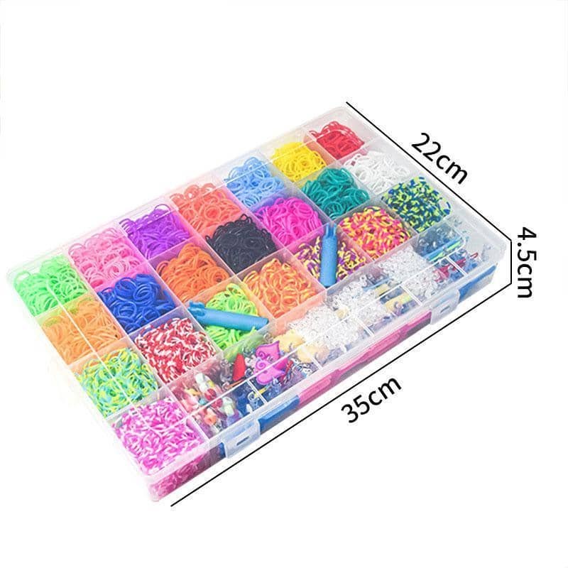Loom Bands Kit for Bracelets and Charms, Mixed Colour Rubber Bands - 6800 Bands - view 5