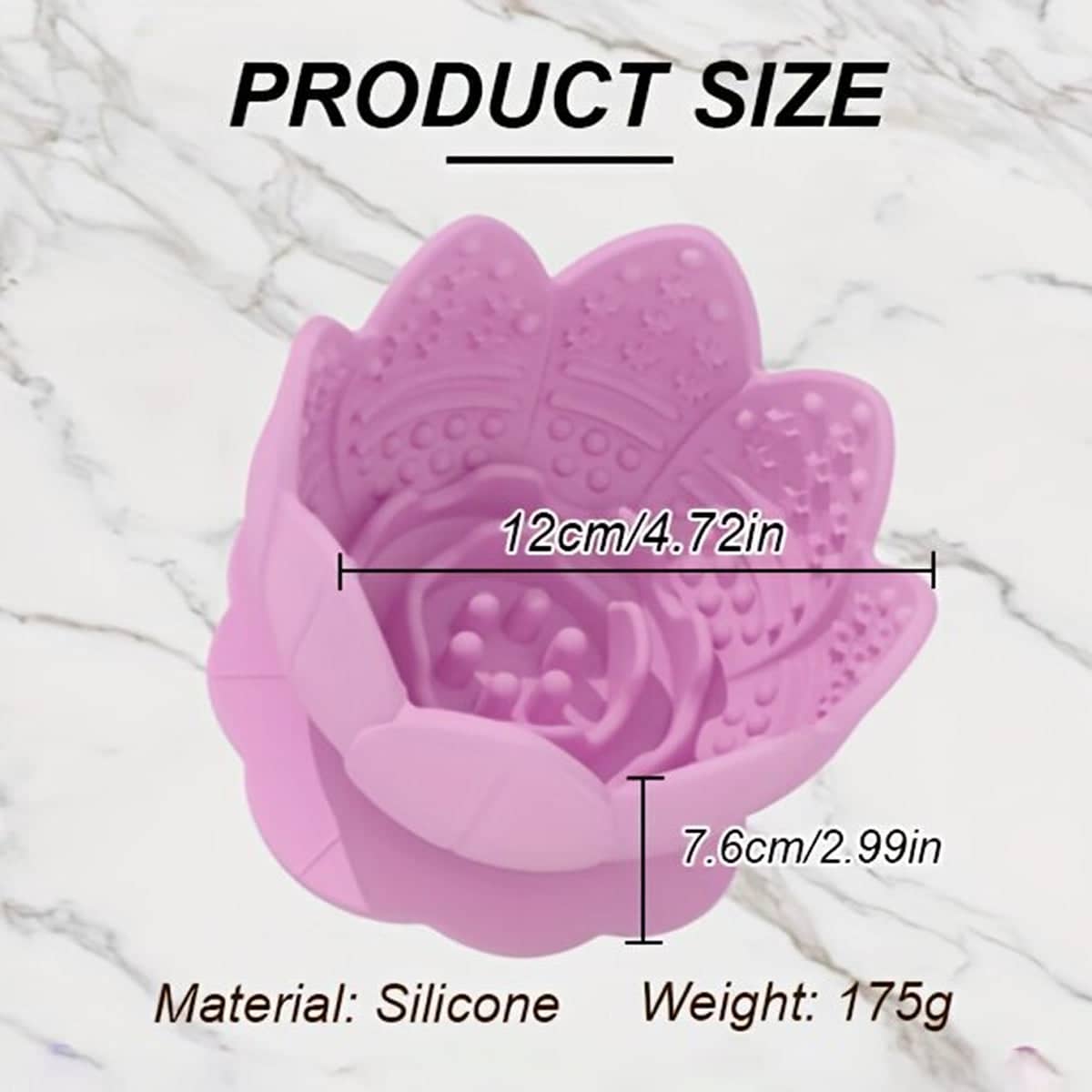 Lotus Slow Feeder Dog Bowl, Non-Slip Food-Grade Silicone - 12 x 7.6cm - view 3