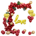 Love Balloon Arch Garland Kit for Weddings - Red and Gold, Pack of 75