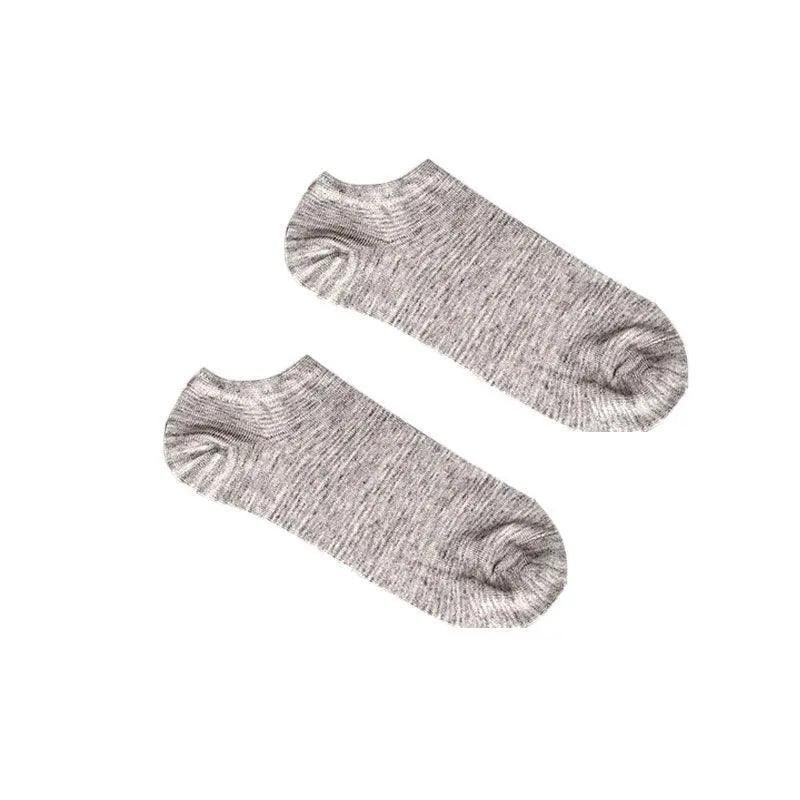 Low Cut Cotton Ankle Socks - Grey (5 Pairs)