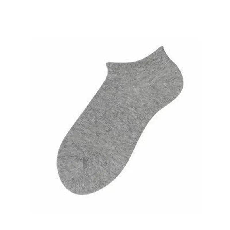 Low Cut Cotton Trainer Socks for Men - Light Grey, 5 Pairs