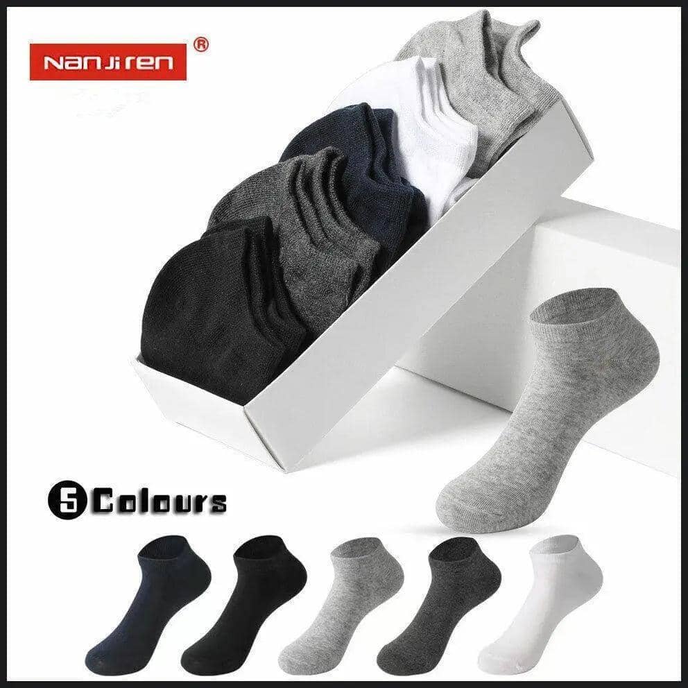 Low Cut Cotton Trainer Socks for Men - Light Grey, 5 Pairs - view 2