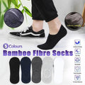 Low Cut No Show Bamboo Socks for Men, Non-Slip Heel Grip - Black, 4 Pairs - view 2
