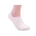 Low Cut No Show Bamboo Socks for Men, Non-Slip Heel Grip - White, 4 Pairs