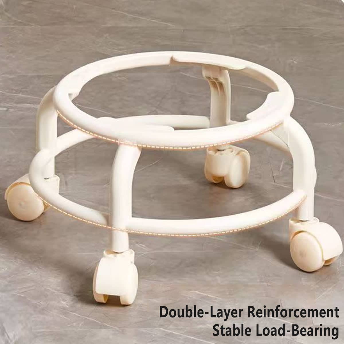 Low Round Rolling Stool with 360 Degree Swivel Wheels for Sewing and Desk Work - view 4