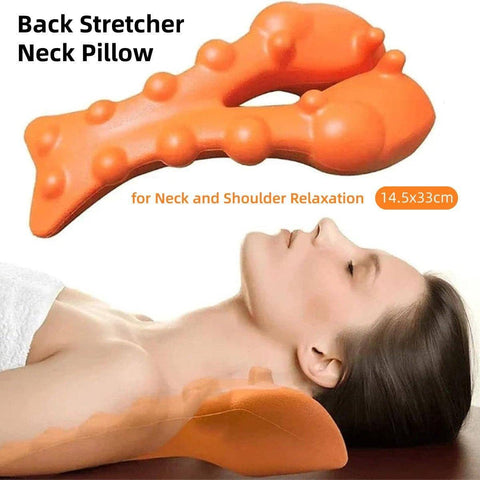Lumbar Support Pillow with Textured Nodes for Back and Neck - Orange