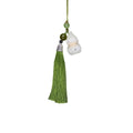 Luminous Stone Chinese Style Key Chain - Gourd Charm, Olive Green Tassel