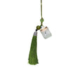 Luminous Stone Chinese Style Key Chain - Spice Bag Charm, Olive Green Tassel