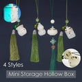 Luminous Stone Chinese Style Key Chain - Spice Bag Charm, Olive Green Tassel - view 2