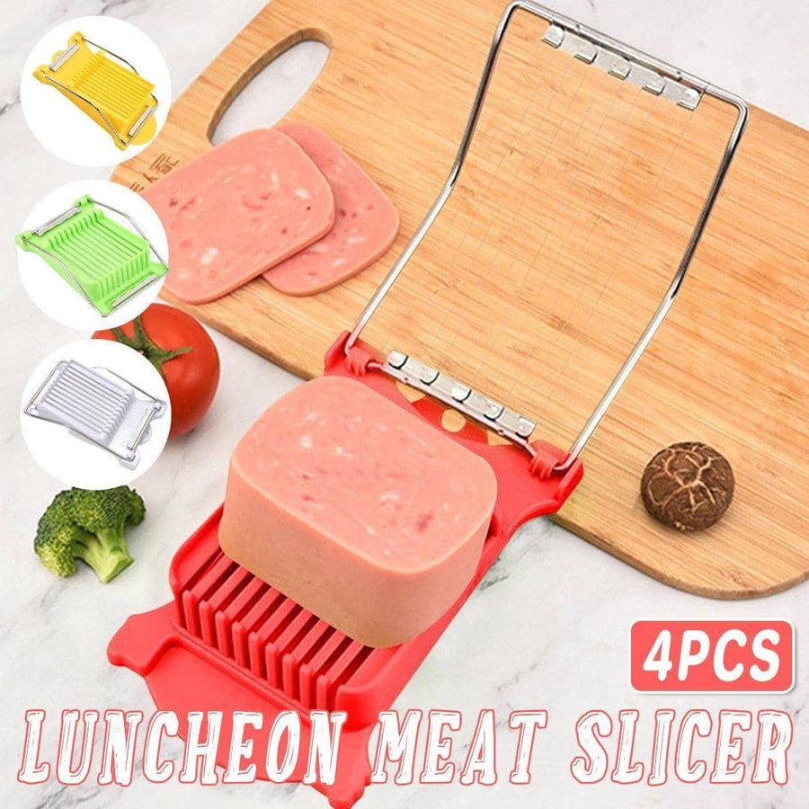 Luncheon Meat Slicer Set for Ham and Lunch Meat, Easy Kitchen Cutter - Pack of 4