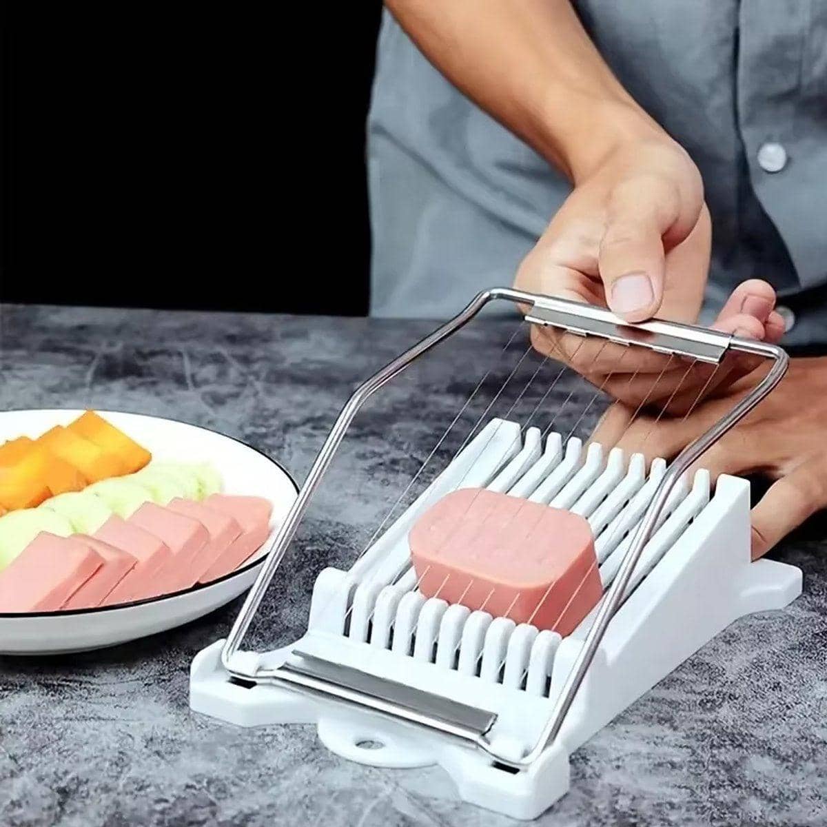 Luncheon Meat Slicer Set for Ham and Lunch Meat, Easy Kitchen Cutter - Pack of 4 - view 4
