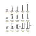 M3 M4 M5 304 Stainless Steel Hex Socket Button Head Bolts, Screws and Nuts Kit, Pack of 500 - view 5