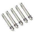 M6 Stainless Steel Hex Head Expansion Anchor Bolts - 70 mm Length, Pack of 5