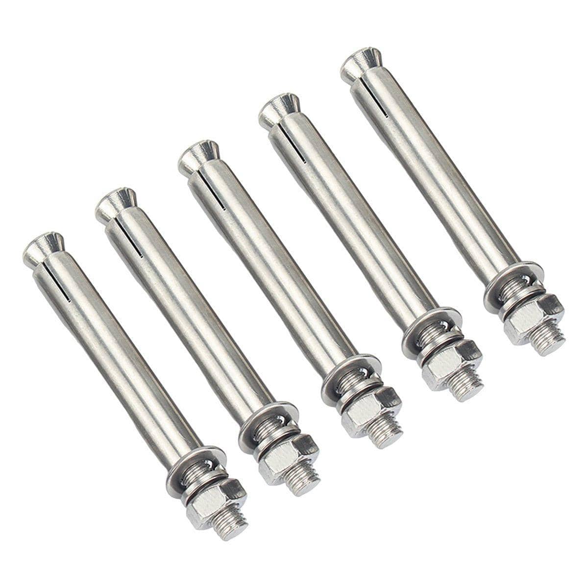 M6 Stainless Steel Hex Head Expansion Anchor Bolts - 70 mm Length, Pack of 5