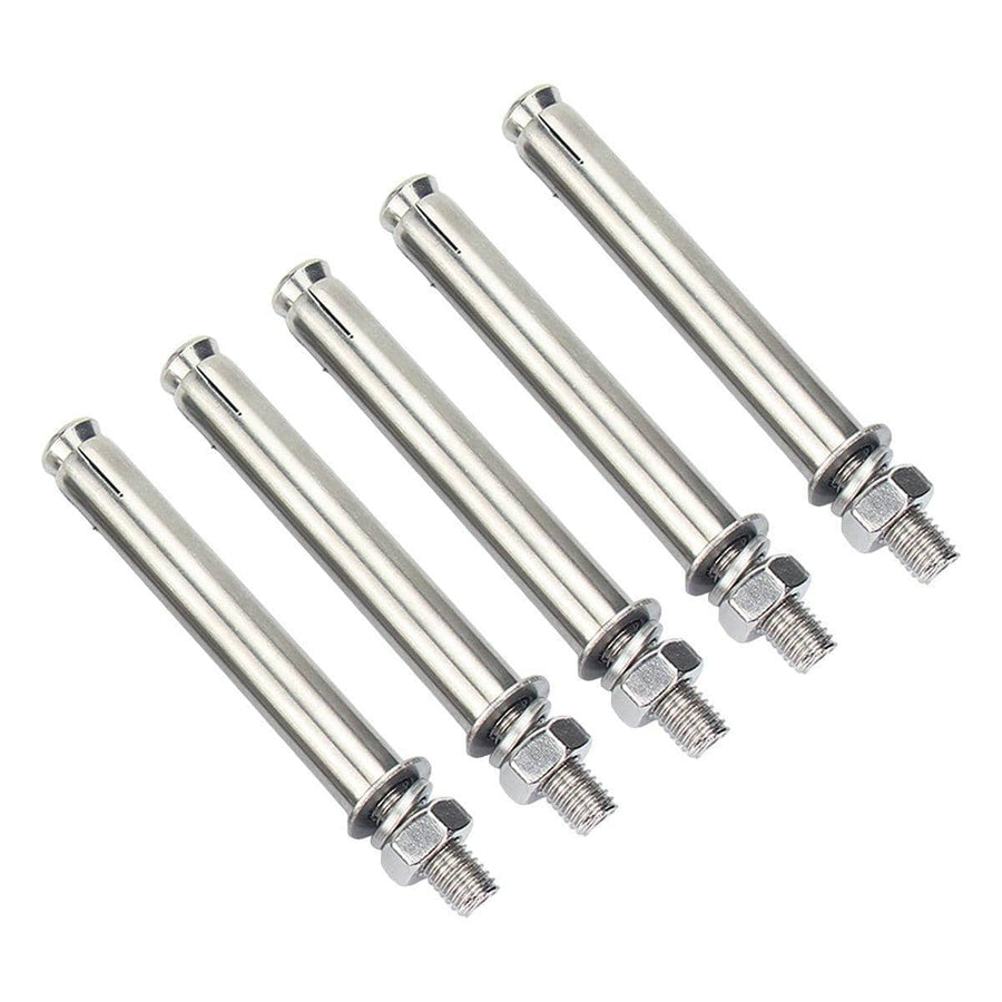 M6 Stainless Steel Hex Head Expansion Anchor Bolts - 80 mm Length, Pack of 5