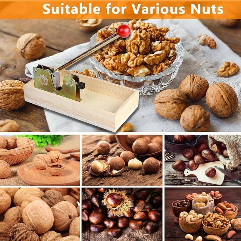 Macadamia Nut Cracker with Wooden Base, Multipurpose Walnut and Pecan Opener - view 5