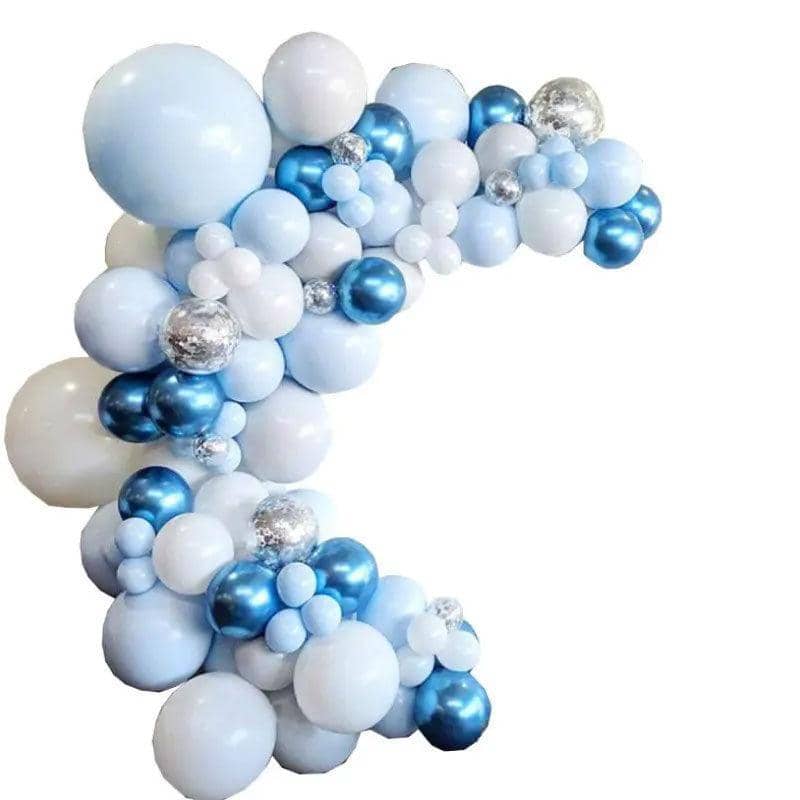 Macaron Balloon Arch Garland Kit - Light Blue and Dark Blue, Pack of 102