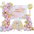 Macaron Balloon Arch Garland Kit - Pink, Grey and Champagne, Pack of 81