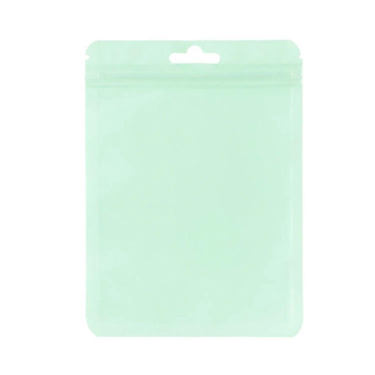 Macaron Zip Lock Bags, Pack of 100 - Pastel Green, 13 x 21 cm
