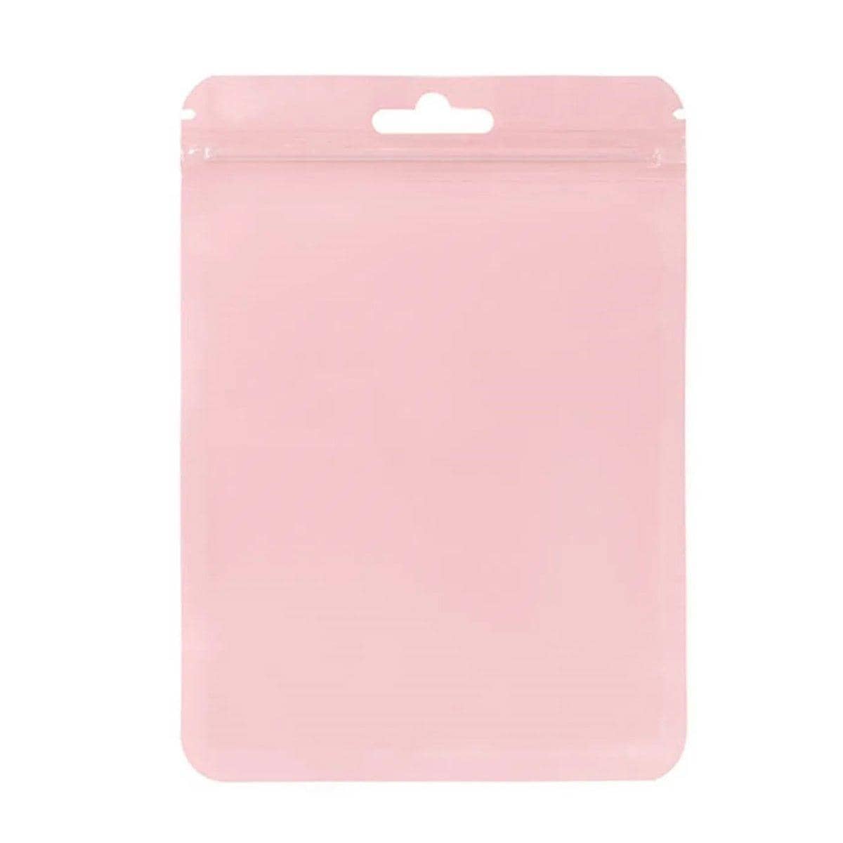 Macaron Zip Lock Bags, Pack of 100 - Pastel Pink, 10 x 13 cm