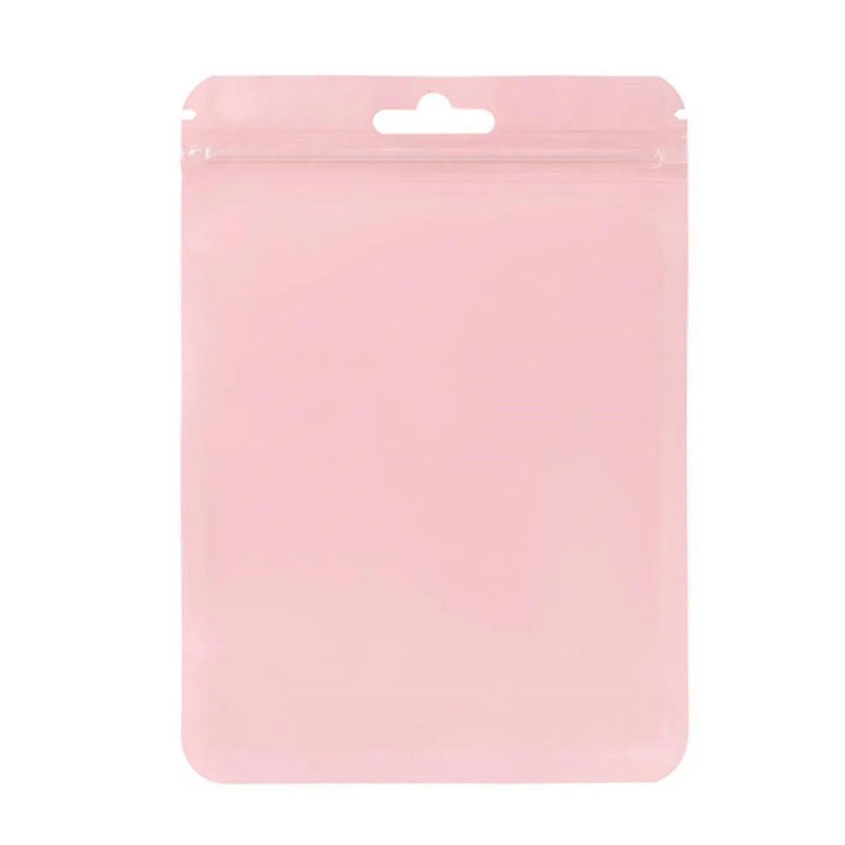 Macaron Zip Lock Bags, Pack of 100 - Pastel Pink, 11 x 16 cm