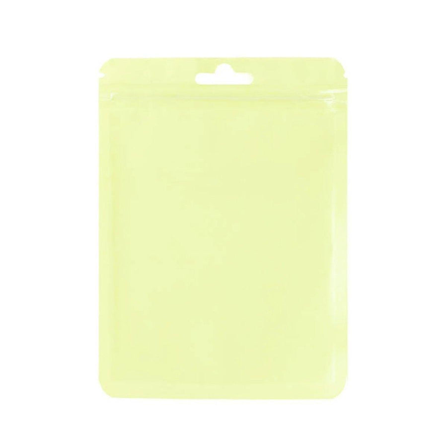 Macaron Zip Lock Bags, Pack of 100 - Pastel Yellow, 10 x 13 cm