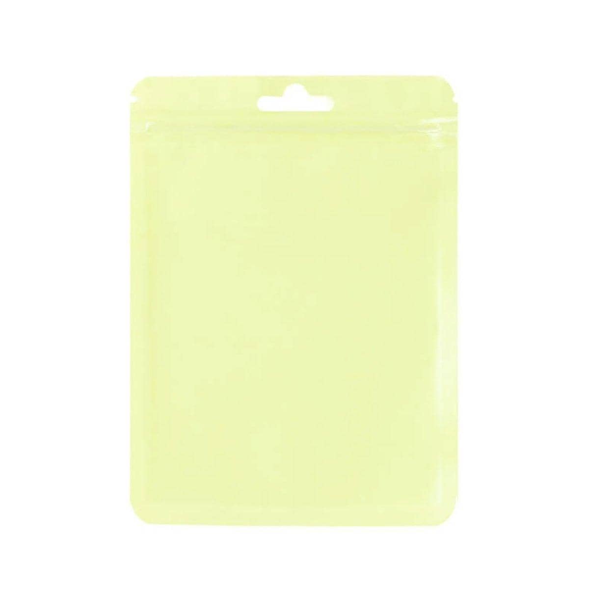 Macaron Zip Lock Bags, Pack of 100 - Pastel Yellow, 13 x 21 cm