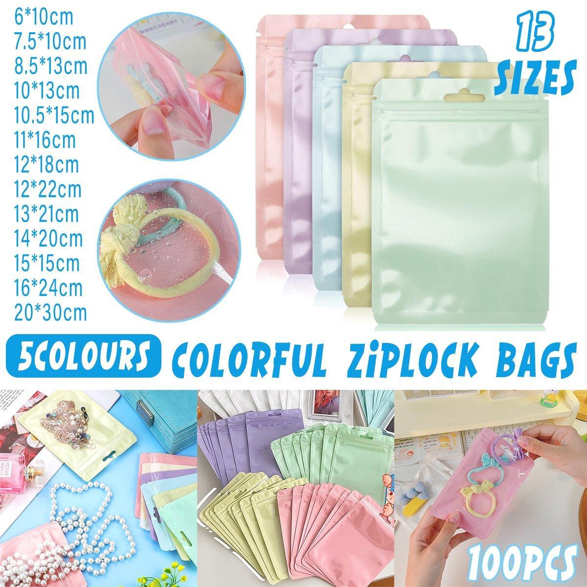 Macaron Zip Lock Bags, Pack of 100 - Pastel Yellow, 20 x 30 cm - view 2