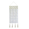 Macrame Hanging Storage Bag with 15 Mesh Pockets - Diamond Pattern