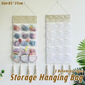 Macrame Hanging Storage Bag with 15 Mesh Pockets - Diamond Pattern - view 2