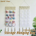 Macrame Hanging Storage Bag with 15 Mesh Pockets - Leaf Pattern - view 2