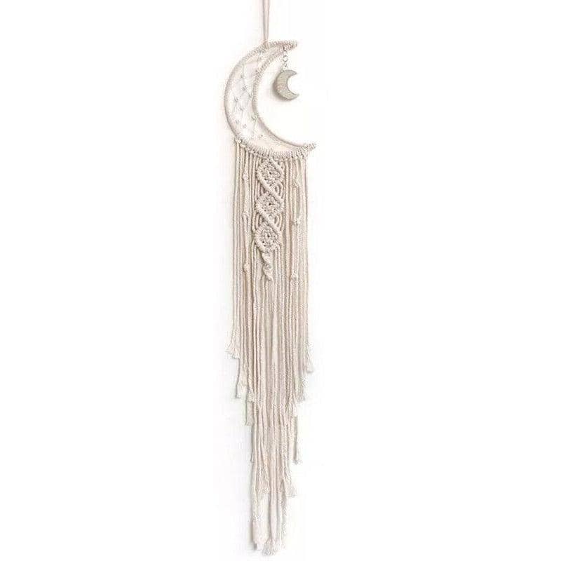 Macrame Moon Dream Catcher Wall Hanging, Beige, 96 cm - view 2