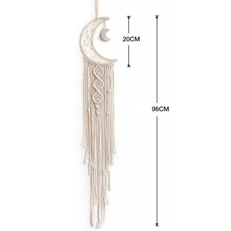 Macrame Moon Dream Catcher Wall Hanging, Beige, 96 cm - view 3