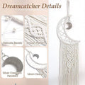 Macrame Moon Dream Catcher Wall Hanging, Beige, 96 cm - view 4