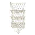 Macrame Wall Storage Rack Cotton Rope off-White Adjustable Height, 50 x 120 cm - view 2