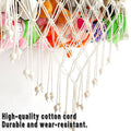 Macrame Wall Storage Rack Cotton Rope off-White Adjustable Height, 50 x 120 cm - view 4