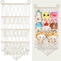 Macrame Wall Storage Rack Cotton Rope off-White Adjustable Height, 50 x 120 cm - view 5