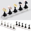 Magnetic Acrylic Nail Art Display Stand with Tip Holders - Black - view 4