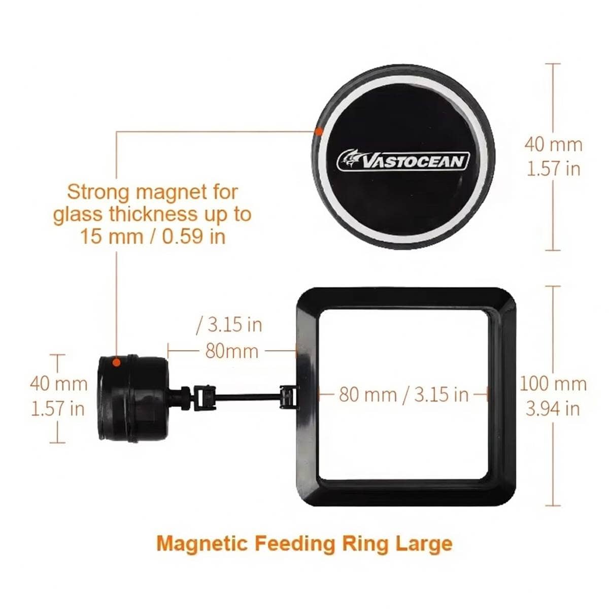 Magnetic Aquarium Feeding Ring Floating Black Square Fish Feeder - view 3