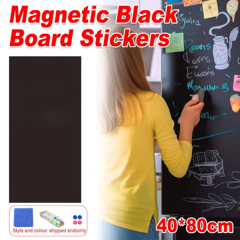 Magnetic Blackboard Sticker, Reusable and Cuttable - Black, 40 x 80 cm