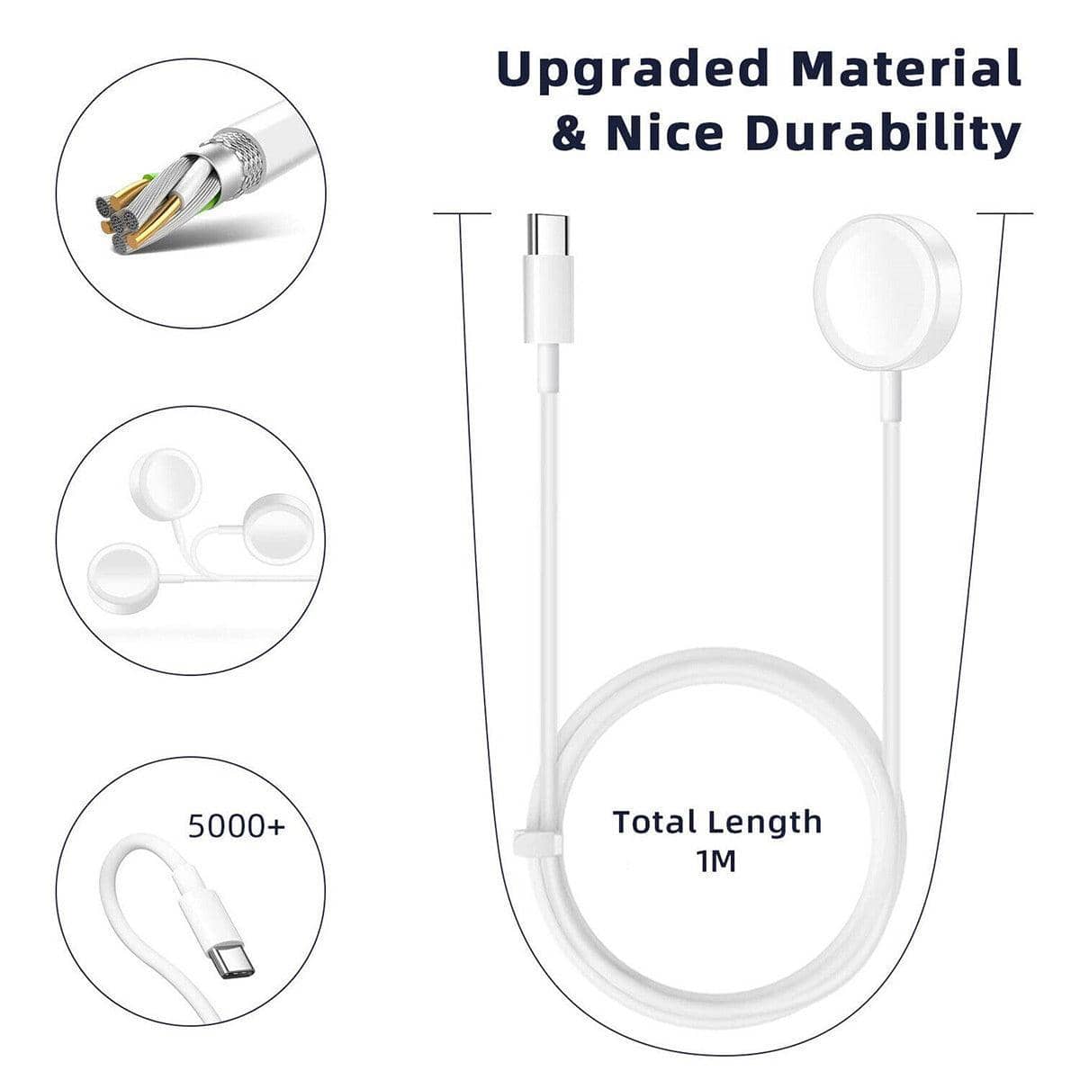 Magnetic Charging Cable for Apple Watch, 1 Metre - USB Type C, Pack of 1 - view 4