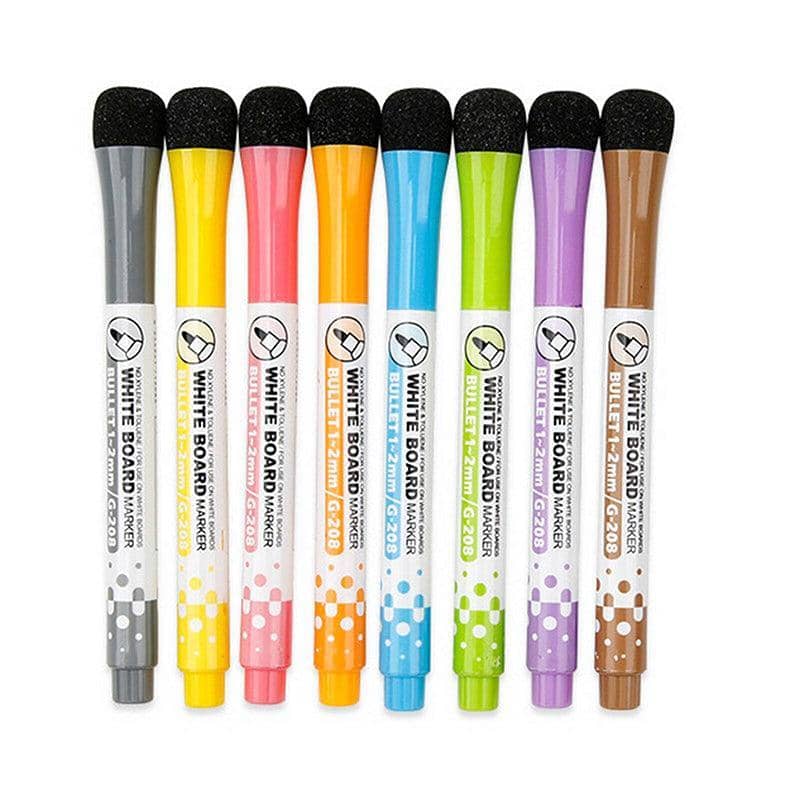 Magnetic Dry Erase Whiteboard Markers, Set of 8 Colours with Eraser Caps - view 2