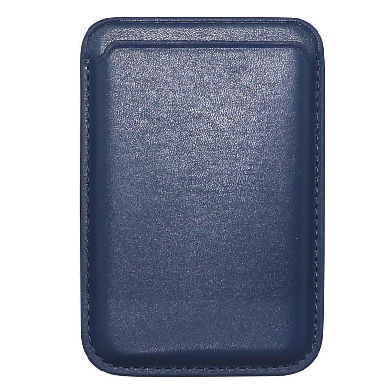 Magnetic Faux Leather Phone Card Holder - Blue