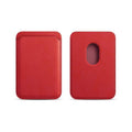 Magnetic Faux Leather Phone Card Holder - Red