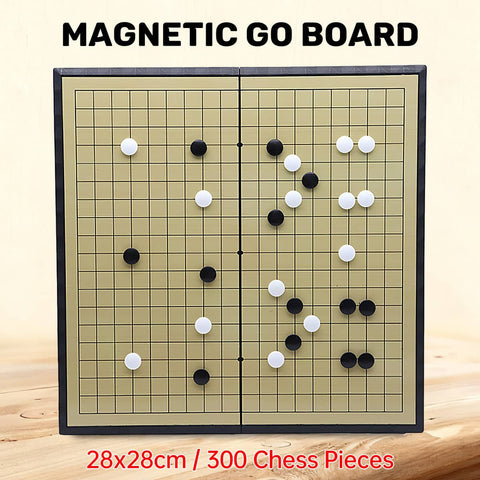 Magnetic Go Game Set Foldable Portable Travel Board Game with 300 Pieces